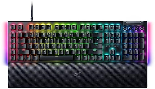 Razer BlackWidow V4 (Yellow Switch) - Mechanische Gaming-Tastatur mit Razer Chroma RGB (Mechanische Yellow Switches, 6 eigene Makro-Tasten, Doubleshot-ABS-Tastenkappen) QWERTY US-Layout | Schwarz