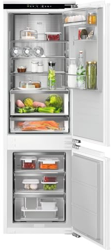 AEG TSC9V18WCC Einbau-Kühl-Gefrierkombination / Serie 9000 mit LongFresh 0° und MultiChill 0° / 1780 mm / Gefrierteil unten / WiFi-Vernetzung / 223 L / Null-Grad-Schublade / SoftClosing / Festtür / C