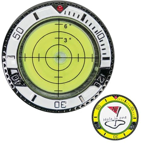 Walopola Golfball-Marker-Wasserwaage, Golfmützen-Clip-Ball-Marker mit hoher Präzision, Golf-Trainingswerkzeug zur Verbesserung Ihres Putting-Spiels, Lesen von Grün, Pokerchip-St , Blasen-Wasserwaage, | Golfzubehör, tragbar für Basketballplatz, Fußballfeld
