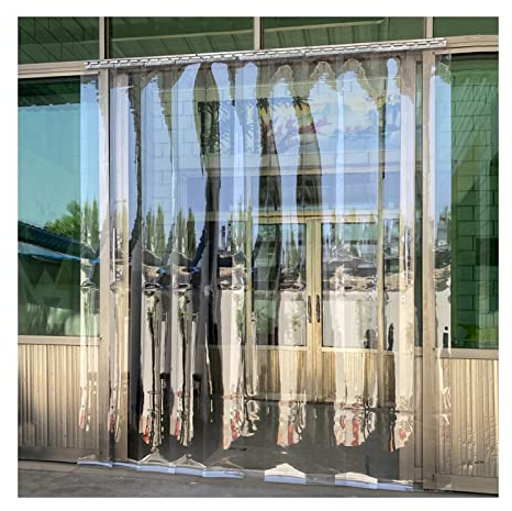 PVC-Streifen-Türvorhang, anpassbarer, sauberer Gefrierschrank-Vorhang aus Kunststoff, wasserdichte Windschutzscheiben-Trennwand für Einkaufszentrum, Küche, Garage (Farbe: 2,5 mm, G