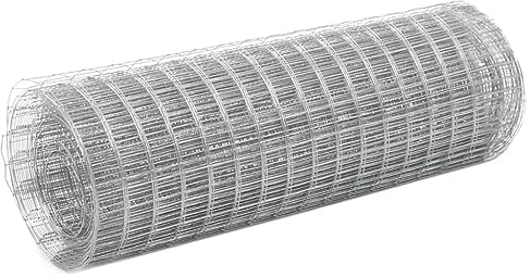ZEYUAN Drahtzaun Verzinkter Stahl 10x0,5 m Silbern, Maschendrahtzaun, Gartenzaun, Hühnerzaun, Hundezaun, Hasendraht, Draht Zaun 143610