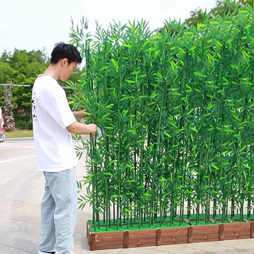 Künstliche Bäume/künstlicher Bambus Extra hohe künstliche Bambuspflanze, Künstliche Bambuspflanze für Sichtschutz/Grünzeug Zaun/Garten Dekor, Faux Plastic Greenery für Hof/Hinterhof(24 Pcs,5.9ft/70.9i