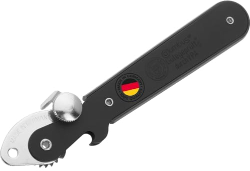 Westmark Abrelatas de palanca Columbus – abrelatas estrecho con abrebotellas óptimo para abrir latas y botellas – negro, 1025227S