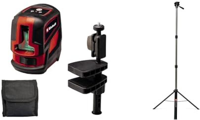 Einhell Kreuzlinienlaser TC-LL 2 G (selbstnivellierend, horizontale/vertikale grüne Laserlinien, digitale Wasserwaage, 1/4 Stativgewinde, inkl. Tasche & Universalklemme, inkl. Stativ)
