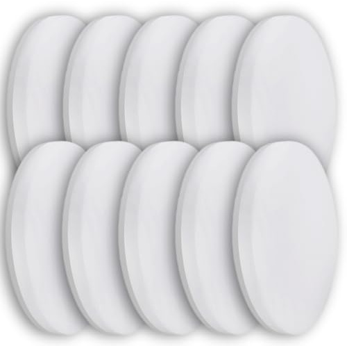 ENOVALITE 10er Set flache LED Aufbauleuchte Deckenlampe - Ø 330x50mm - 30W 3225lm - 4000K Neutralweiß - IP54 Deckenleuchte Badezimmer Küche Außenbereich Feuchtraum