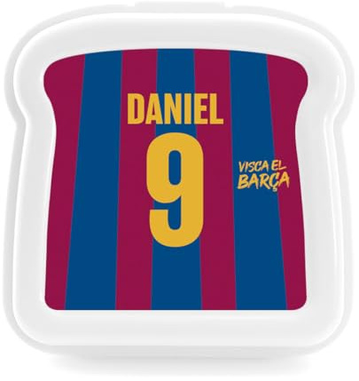 Fiambrera Futbol Personalizada Nombre y Número Regalo Niños (BARCELONA)