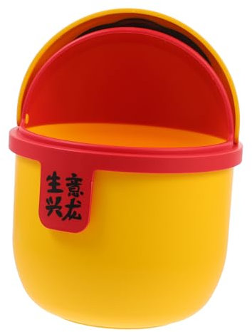 TINEASUR Papierkorb Mit Deckel Kleiner Schreibtisch -mülleimer Cartoon-chinesischer-drache- Mülleimer
