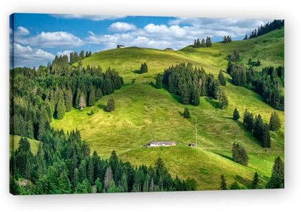 xukgmsg Capanna Nel Bosco Tela Arte Murale Foresta Paesaggio Dipinto Alberi Moderni Natura Quadro Stampa Su Tela Arte Murale Alberi Arte Naturale Per Casa Ufficio Soggiorno Camera Da Letto 90x60cm