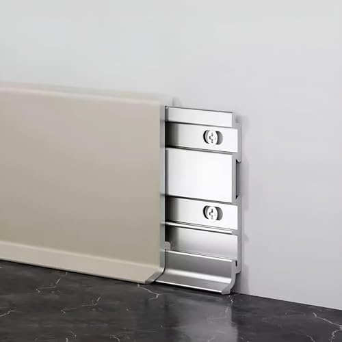Raouoae Zócalos De Aleación De Aluminio De 125cmx2 Para Suelos Laminados, Vinílicos, Parqué Y Muebles De Cocina, Diseño Moderno, Duraderos Y Fáciles De Instalar Para Uso Comercial Y Doméstico(Milchige