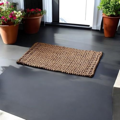 Pro Home Hand-woven Door Mat 40x70cm Jute Coir Door Mats Backing and Classic Weave Heavy Duty Door Mats Outdoor for Mud, Dirt, and Wet Shoes in Entryways, Sheds, Garden or Patio (Pack of 1)