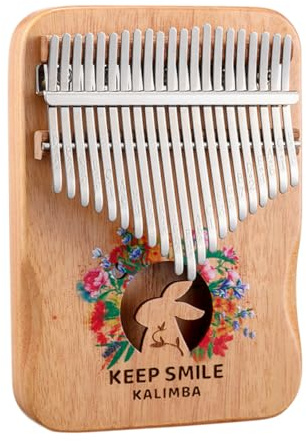 Kalimba Daumenklavier 21 Tasten/17 Tasten Fingerklavier Tragbares Musikinstrument für Anfänger, Musikgeschenke für Musikliebhaber (Hase, Groß)