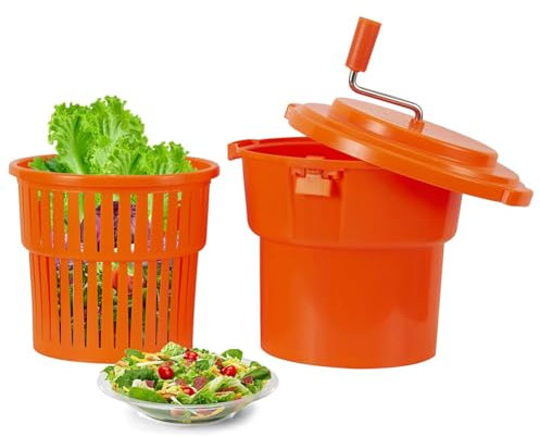 Commercial Salad Spinner, 3.2 Gallon/6.6 Gallon Commercial Lettuce Dehydrator with Extended Draining Tube, Fruit Salad Lettuce Rotary Tool, Dries Up To 7 Heads Of Lettuces, for Restaurant