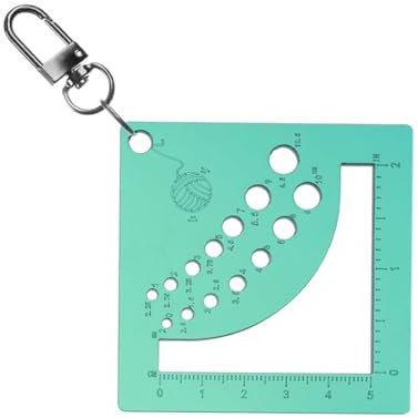 Dawutocap Knitting Needle Gauge Knitting Needle Measureament Tool Knitting Yarns Measuring Tool With Keychain Clip Hook