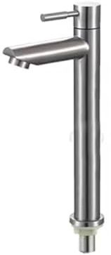 Robinet Lavabo Eau Froide, Haut 30cm, Acier Inoxydable Brossé, Flexible de 60 cm inclus, Style Moderne, Lave main, lavabo WC, Uniquement Eau Froide