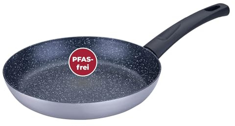 FACKELMANN Bratpfanne Essential Crisp Ø 24 cm aus recyceltem Aluminium mit keramischer Antihaft-Beschichtung – Backofenfest und für alle Herdarten geeignet, Schwarz