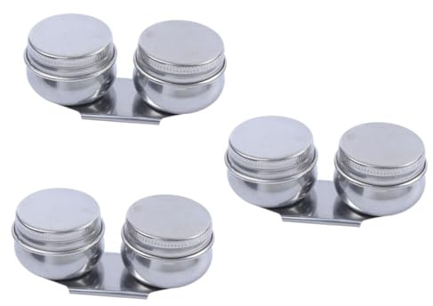 DOITOOL 3 Stück Ölmalerei Doppelöl -Topf Doppelpalettenbecher Lackbecher Mit Deckel Doppelt Mund Ölgemälde Tasse Tassen Für Ölgemälde Ölfarben-Palette Ölgemälde-Palette Rostfreier Stahl