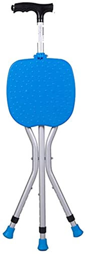 Bâton de marche pliable lumière LED bâton de siège pliant plat 5 niveaux de hauteur réglables pour hommes ou femmes handicapés et personnes âgées canne de mobilité avec base à 3 pieds Max.100 kg ferme