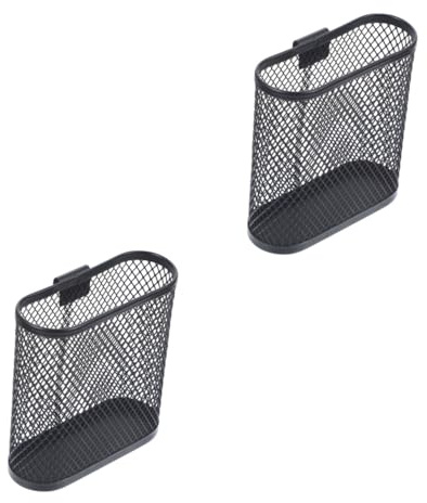 FIXOSHEE 2 Stück Schwarzer Metall Mesh Stiftehalter Ovaler Schreibtisch Organizer mit Rutschfester Basis Vielseitiger Bürobedarf Organizer für Stifte Pinsel Schlüssel und Kleine Utensilien