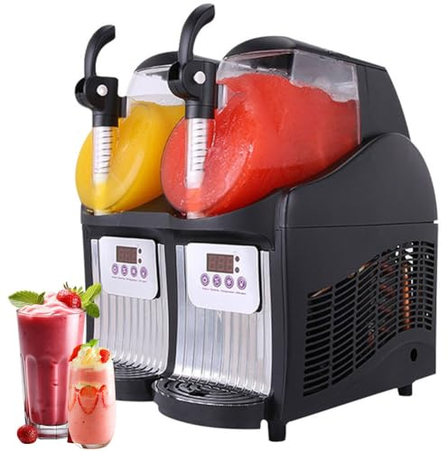 asdchZen Granitore Commerciale A Doppia Vasca, Macchina per Bevande Ghiacciate da 300 W per Frullati E Granite, Ideale per Hotel, Bar E Caffetterie.