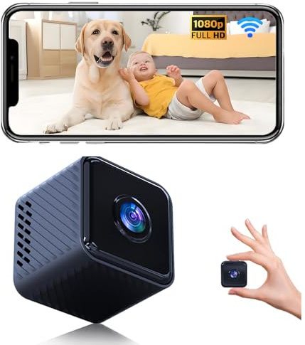 Mini Camera Espion sans Fil, Petite Camera Surveillance Wifi Interieur/Exterieure sans Fil avec Vision Nocturne & Détection de Mouvement, Micro Cachee Camera Espion Bebe Maison Chat Voiture Chien