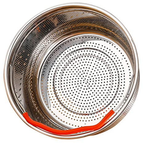 Panier Vapeur en Acier Inoxydable Argenté 6L Poignée Multifonction | Panier Inox Cuisson Vapeur, Paniers Cuit Vapeur, Cuiseur à Riz Vapeur, Usage Restaurant Maison