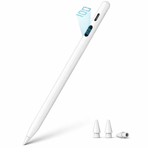 A-PCE iPad Pencil for Apple iPad 2018-2026, Fast Charging Pencil with LED Power Display, Stylus Pen for iPad 11/10/9/8/7/6th Gen, Air 5/4/3/M4/M3/M2, Pro 13/12.9/11/M4, Mini 7/6/5th, White