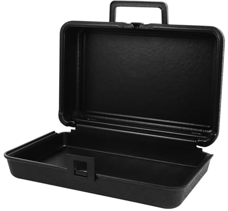 HONITANO Abs Plastic Toolbox Portable Shock-resistant Storage Box for Household Tools Black Tool Organizer for Outdoor and Garden Use