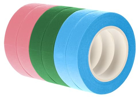 Cyugooden Masking Tape Coloured Painters Paint Tape Decorating Rainbow Paper Tape Multi Surface Adhesive Masking Tape Art Supplies for Painting DIY School Home and Office Crafts Blue Pink Green 6 PCS