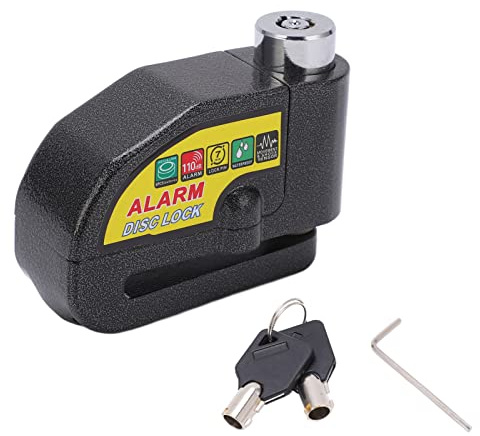 Bicicleta Freno DE Disco Bloqueo ANTIRROBO Motocicleta ELÉCTRICA Alarma Bloqueo DE Disco 110DB Alarma Sonido Moto Bici Scooter (Negra)