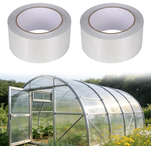 2st Tung Aluminium Polykarbonat Tejp, 20m Per Rulle 5cm Bred Vattentät Självhäftande Tätning Isoleringstejp för Växthus Tak Utomhusreparationer Värmebeständig & Rivbeständig