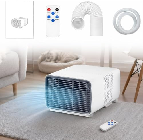 Condizionatore Portatile 2700 BTU con Compressore Reale, Mini Climatizzatore 280W a Basso Consumo, Silenzioso 45dB, 3 in 1 Raffreddamento Deumidificatore Ventilatore, Timer 12H e Telecomando