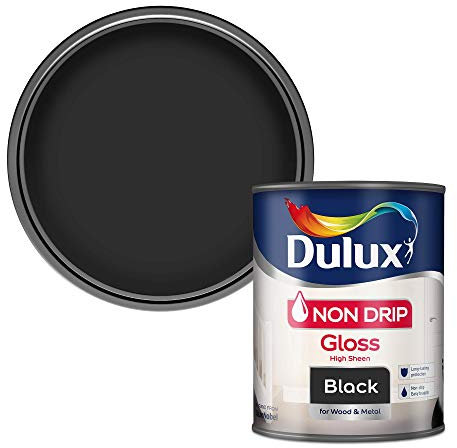 Dulux Non Drip Gloss Paint For Wood And Metal - Black 750 ml