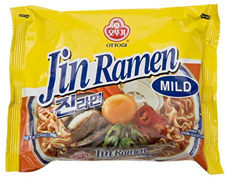 Ottogi Jin Ramen Noodle Mild Hot Spicy (Pack of 5)