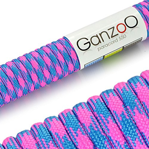 Ganzoo Paracord 550 Seil 4mm Schnur Typ 3, Nylon & Polyester, ideal für Basteln von Hundeleine Halsband Armband/Camping Survival und Outdoor (3/15/30/100 Meter) Allzweckseil 7 Innenstränge