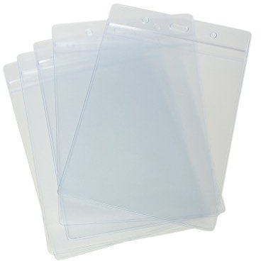 CKB Ltd 50 x A6 vertikal extra stor porträtt klar ID-bricka korthållare plastfickor 17,5 cm x 11,8 cm – rymmer A6-kortstorlek 105 x 148 mm