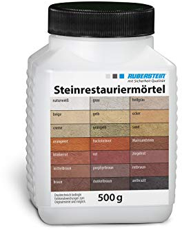 Ruberstein® Steinrestauriermörtel/Reparaturmörtel/Mörtel für Sandstein 0,5 kg (ziegelrot)