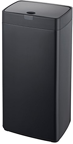 Dihl 45L Iris Black with Black Lid Rectangle Stainless Steel Auto Touchless Hands-Free Sensor Kitchen Waste Dust Bin Automatic Motor