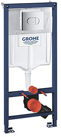 GROHE Solido - Installationssystem 3-in-1 (1,13m Bauhöhe, inkl. Rapid SL Element für WC, Abdeckplatte Arena Comopolitan & Zubehör für Vorwandmontage), 38981000