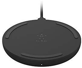 Belkin - BoostCharge Base de carga inalámbrica de 10 W, certificación Qi para iPhone, Samsung, Google y otros, fuente de alimentación de pared no incluido, negro