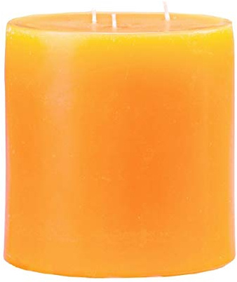 3-Docht Outdoor Kerze Gelb/Orange 15 x Ø 15 cm, Mehrdochtkerze, durchgefärbt