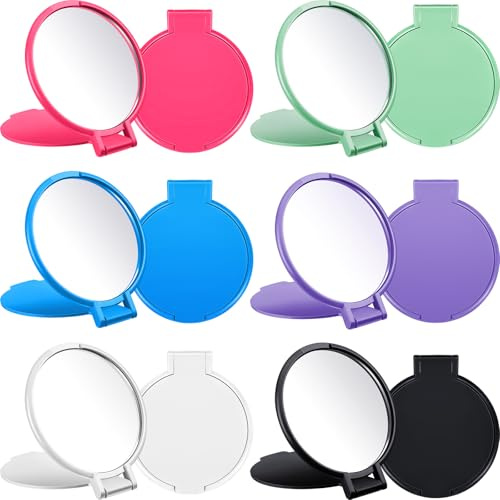 Lot de 40 Mini miroirs pliants Ronds et compacts pour Maquillage - Style Vintage - pour Femme et Fille - pour Un Usage Quotidien - Couleurs Classiques