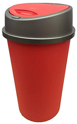Vision4ever 45L Red Touch Bin Dustbin Rubbish Bin Touch Top Bin For Kitchen And Home