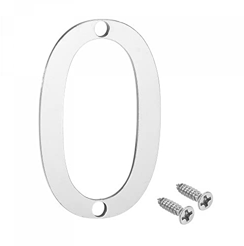 sourcing map Numero civico in acciaio inox 304 da 5,1 cm per cassetta delle lettere (numero 0)