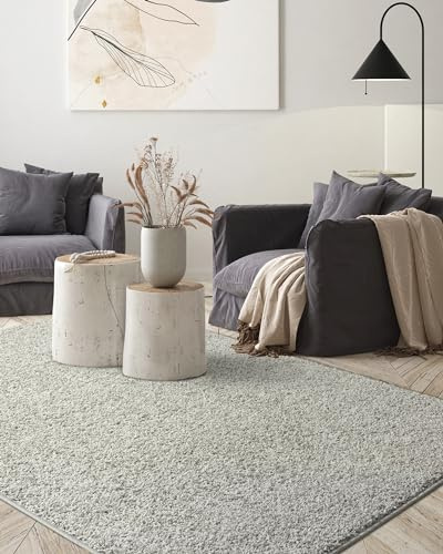 the carpet Foxy Tappeto a pelo alto, a pelo lungo, per soggiorno, camera da letto, liscio, antiscivolo, altezza del pelo 30 mm, grigio, 200 x 290 cm