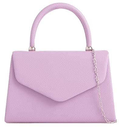Purple Possum® Grab Bag - Pochette da donna, in finta pelle, con manico superiore, colore: lilla, lilla, viola, viola pallido, Medium