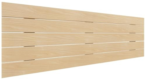 DHOME Sänggavel i Återvunnet MDF-Trä Horisontell Pallstil Pallbädd Inkluderar Beslag (145x46 Palet 5, Naturligt Trä)
