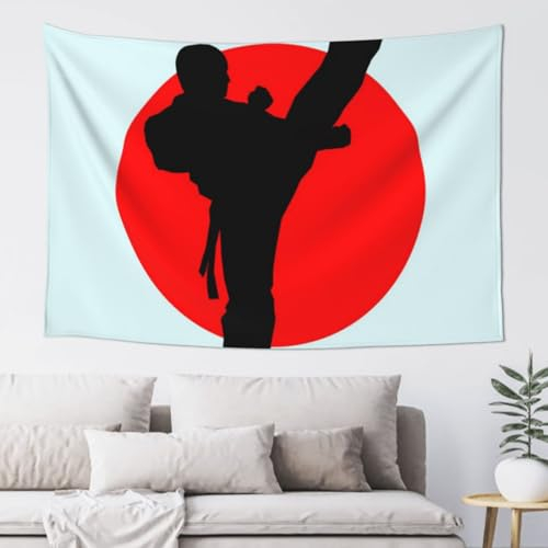 BONDIJ Taekwondo-Design-Tapisserie, Wandbehang, modische Dekoration, Wandteppich, Kunst, Wandbehang, Wandteppich für Schlafzimmer, Wohnheim, Wohnzimmer, 101,6 x 152,4 cm