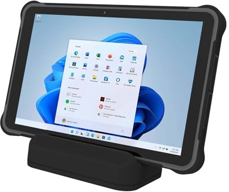 RUGPDA Tablette industrielle Windows 11 Pro 10,1 avec scanner 1D/2D et station d'accueil (RAM/ROM 8 Go + 256 Go)