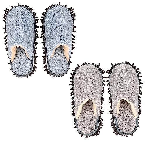 MAGICLULU 2paires Pantoufles De Ménage Réutilisables Pantoufles De Balayage Lavables pour Maison De Nettoyage Pratiques pour Sol