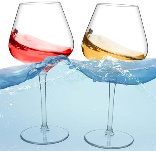 alouweekuky uppsättning av 2 flytande vinglas för pool tritan vinglas plast okrossbara champagneglas flytande pool plast vinglas picknick vinglas
